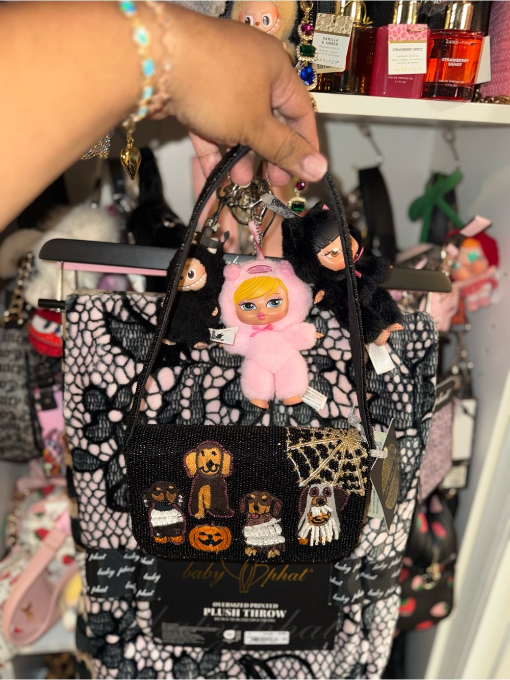 Handcrafted in India Viral Dogs Trick Or Treating Halloween Beaded Handbag